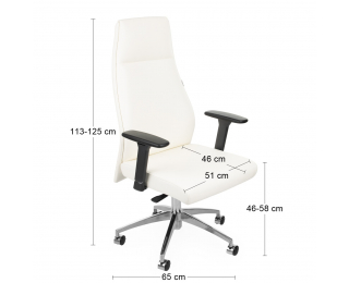 Kancelárske kreslo s podrúčkami Madim - krémová / chróm