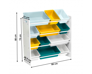 Organizér na hračky Mady - biela / kombinácia farieb