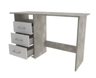 Písací stôl Makodi - beton / biela