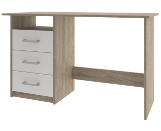 Písací stôl Makodi - dub sonoma / biela