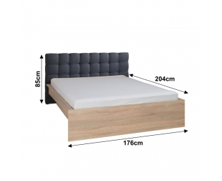 Posteľový rám Mexim 160 - dub sonoma / tmavosivá