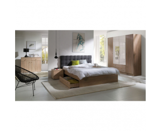 Posteľový rám Mexim 160 - dub sonoma / tmavosivá