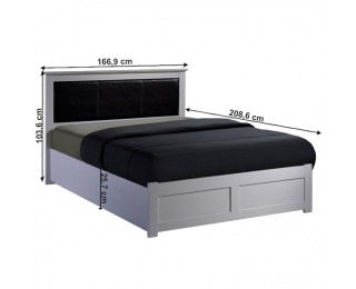 Manželská posteľ s roštom a úložným priestorom Moet 160 - biela / čierna