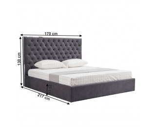Manželská posteľ s roštom Nadia 160x200 cm - tmavosivá