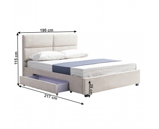 Manželská posteľ s roštom Suzi 180x200 cm - sivohnedá