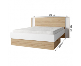 Manželská posteľ Simpla 160 - biela / dub divoký