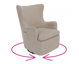 Relaxačné otočné kreslo Maren - sivobéžová