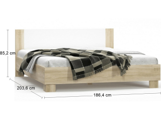Manželská posteľ s roštom Mateo LB-180 180x200 cm - dub sonoma / biela