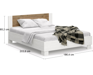 Manželská posteľ s roštom Mateo LB-180 180x200 cm - sosna Andersen / dub april