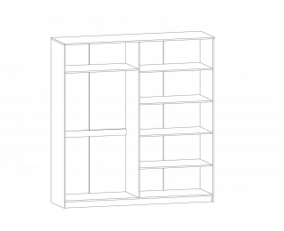 Štvordverová šatníková skriňa so zrkadlom Mateo W-4D - dub sonoma / biela