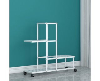 Viacúčelový regál na kolieskach Mavero - biela