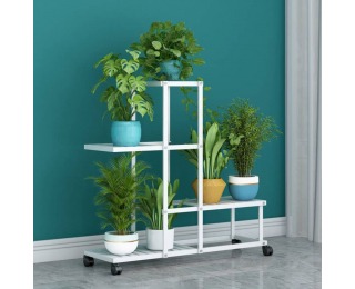 Viacúčelový regál na kolieskach Mavero - biela