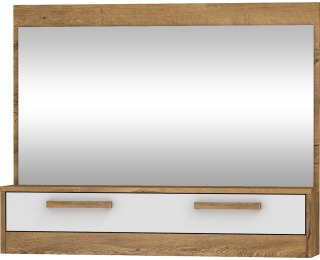 Zrkadlo na stenu Maximus MXS-14 - dub burgundský / biely lesk