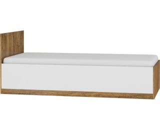 Jednolôžková posteľ s roštom Maximus MXS-19 90 - dub burgundský / biely lesk