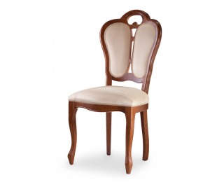 Rustikálna jedálenská stolička Krzeslo K - nový orech / béžová (Prestige-A3 74)
