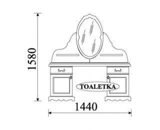Rustikálny toaletný stolík Ol-Tar O - toffi svetlý