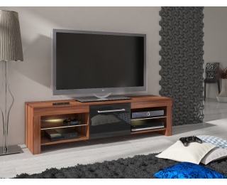 TV stolík Flex - slivka / čierny vysoký lesk