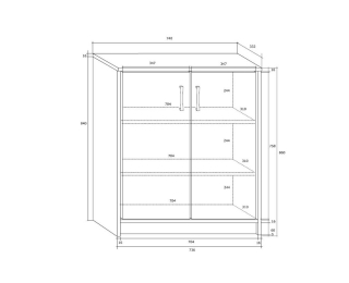 Dvojdverová komoda K1-2D - jelša