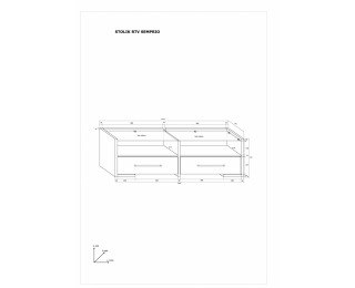 TV stolík Semprio - wenge / krém