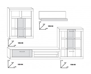 Obývacia stena Viki - slivka / biela