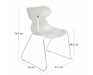 Stohovateľná stolička Mineta P - biela / chróm