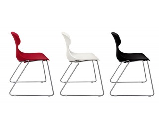 Stohovateľná stolička Mineta P - biela / chróm