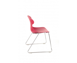 Stohovateľná stolička Mineta P - červená / chróm