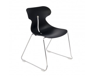 Stohovateľná stolička Mineta P - čierna / chróm