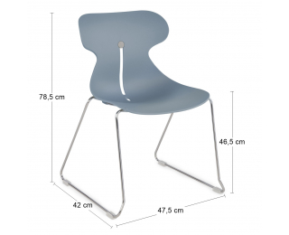 Stohovateľná stolička Mineta P - svetlomodrá / chróm