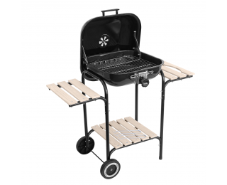 Záhradný gril MIR-350 - čierna / prírodná