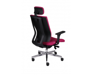 Kancelárska stolička s podrúčkami Mixerot BT HD - tmavoružová / čierna / chróm