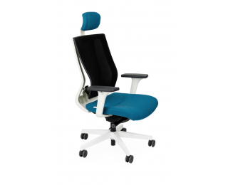 Kancelárska stolička s podrúčkami Mixerot WS HD - petrolejová / čierna / biela