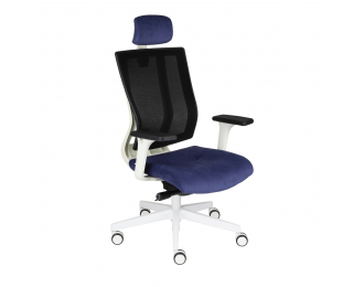 Kancelárska stolička s podrúčkami Mixerot WS HD - tmavomodrá / čierna / biela