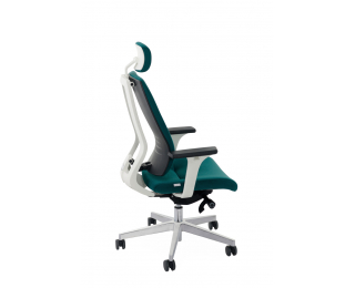Kancelárska stolička s podrúčkami Mixerot WT HD - tmavozelená / biela / chróm