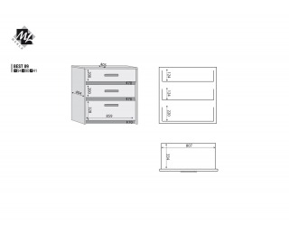 Komoda Best 9 - breza / biela linea / atlantic