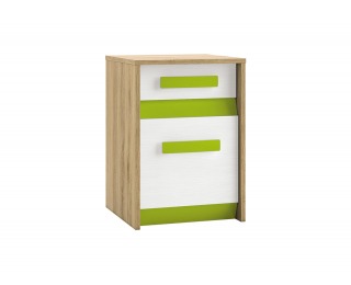 Nočný stolík Best 11 - dub divoký / biela linea / limetková