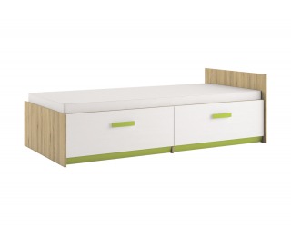 Detská posteľ s roštom Best 17 90 - dub divoký / biela linea / limetková