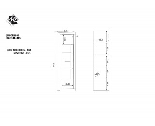 Vitrína Modern 4 - dub San Remo