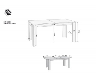 Rozkladací jedálenský stôl Modern ST 140-01 - dub San Remo