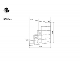Polica Porto 1 - jelša