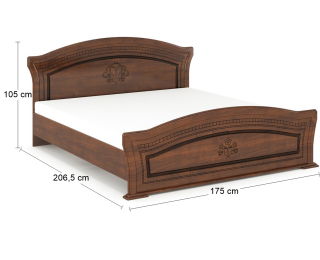 Rustikálna manželská posteľ s roštom Molis BD-160 160x200 cm - čerešňa portofino