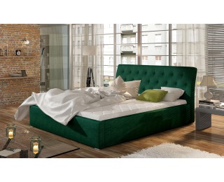 Čalúnená manželská posteľ s roštom Monzo 200 - tmavozelená