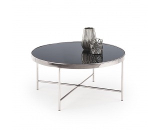 Okrúhly konferenčný stolík Moria - čierna / chróm Okrúhly konferenčný stolík Moria - čierna / chróm