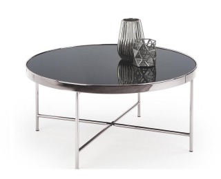 Okrúhly konferenčný stolík Moria - čierna / chróm Okrúhly konferenčný stolík Moria - čierna / chróm