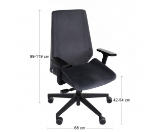 Kancelárska stolička s podrúčkami Munos B - tmavosivá / čierna