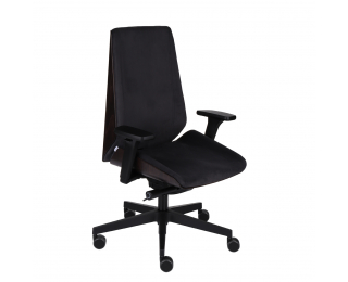 Kancelárska stolička s podrúčkami Munos Wood - čierna / wenge / čierna