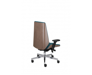 Kancelárska stolička s podrúčkami Munos Wood - tmavozelená / patyna čierna / chróm