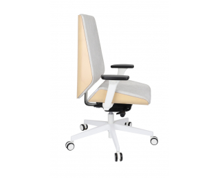 Kancelárska stolička s podrúčkami Munos Wood W - svetlosivá / patyna svetlá / biela