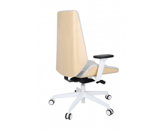 Kancelárska stolička s podrúčkami Munos Wood W - svetlosivá / patyna svetlá / biela
