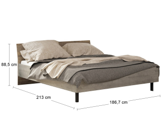 Manželská posteľ s roštom Bova 180 - pieskový dub / woodcon
